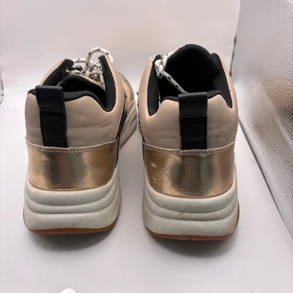 Steve Madden Antonio Mens Chunky Sneakers Gold Tan Black Mesh ANTOO-M1 Size 12M